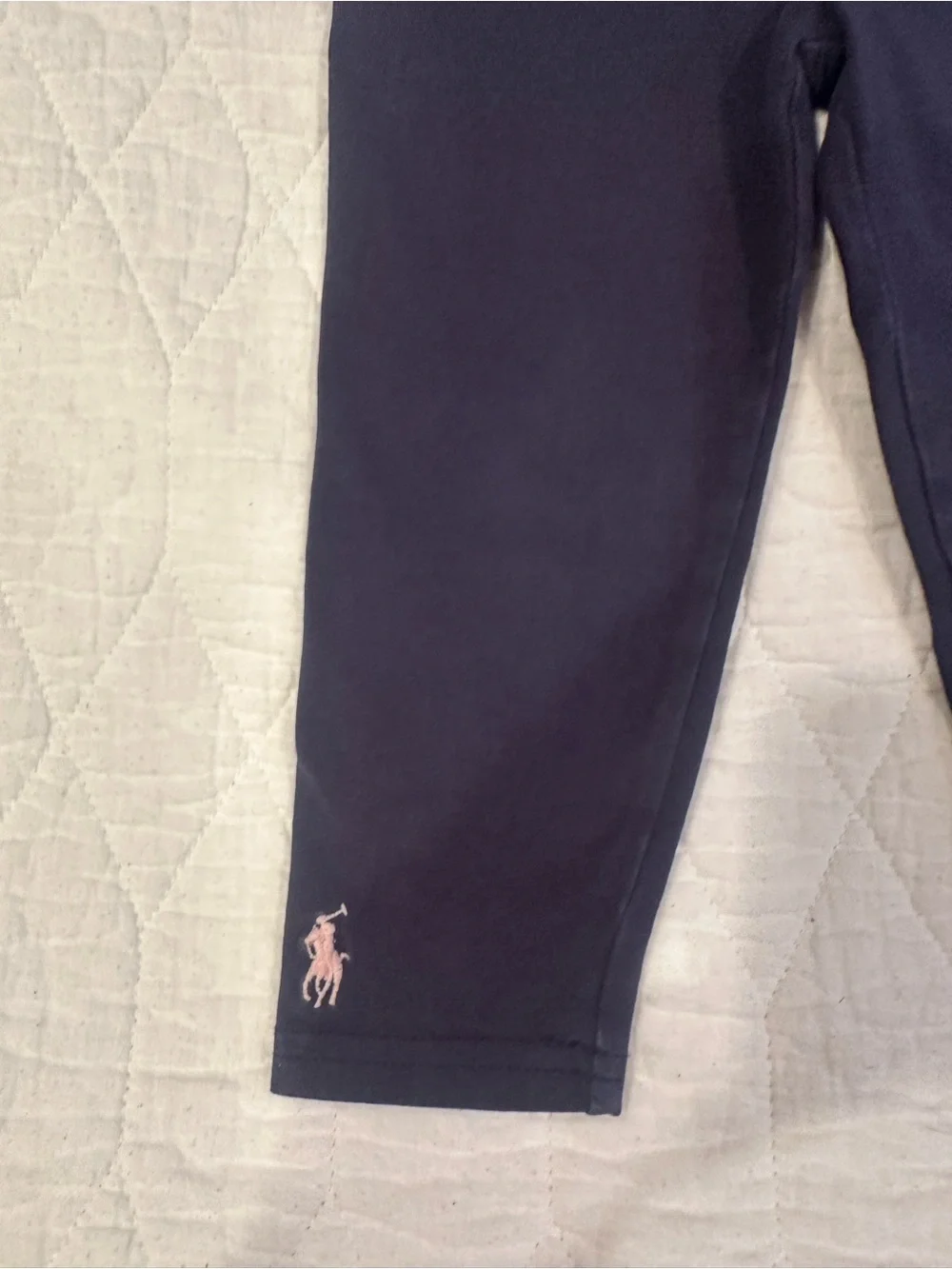 Ralph Lauren Red Bear Graphic Long Sleeve Top with Navy Leggings